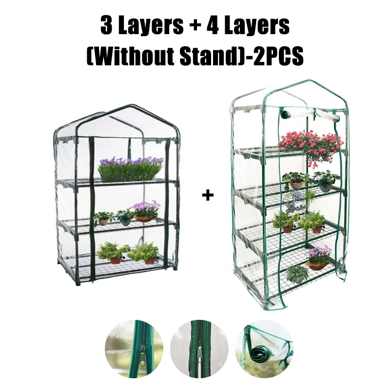 Hyller til hagevinterhage, ikke inkludert. pvc-beskyttelsesdeksel til blomster og planter til vinterhage.: Lilla