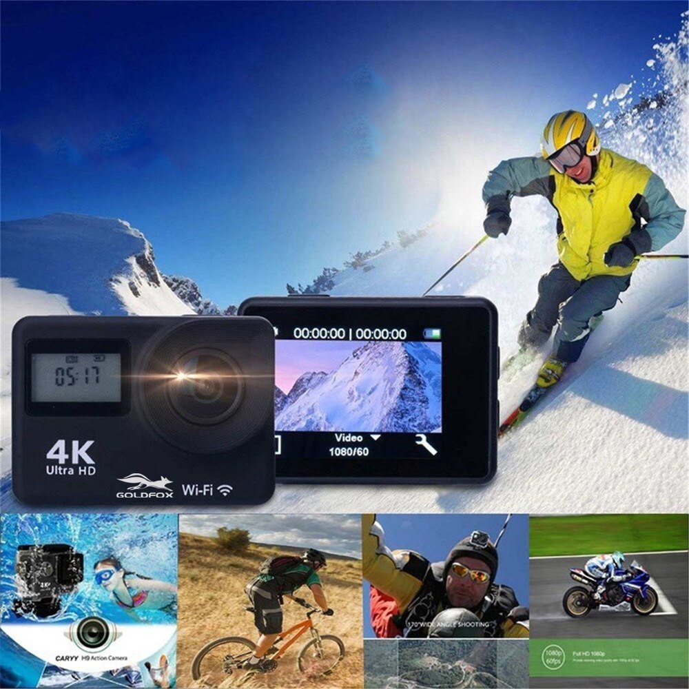 4K Wifi Actie Camera 2 Inch Touch Screen Hd 1080P Waterdichte Sport Dv Afstandsbediening Video-opname Dual sceen Sport Camera