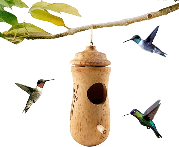 Hummingbird House Wooden Hummingbird House for Outside Hanging Hummingbird Swing Hummingbird Nest