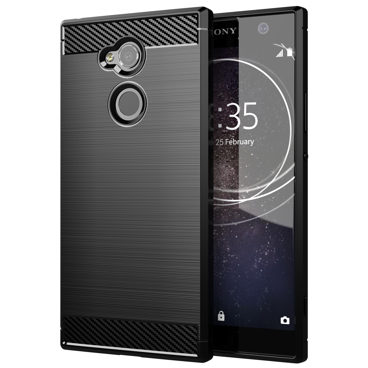 Frosted Case For Sony Xperia XA2 Ultra xa2 Anti Shock Cover for sony xperia xa2ultra XA2 Plus Shockproof Carbon Fiber Cases: ABS / black