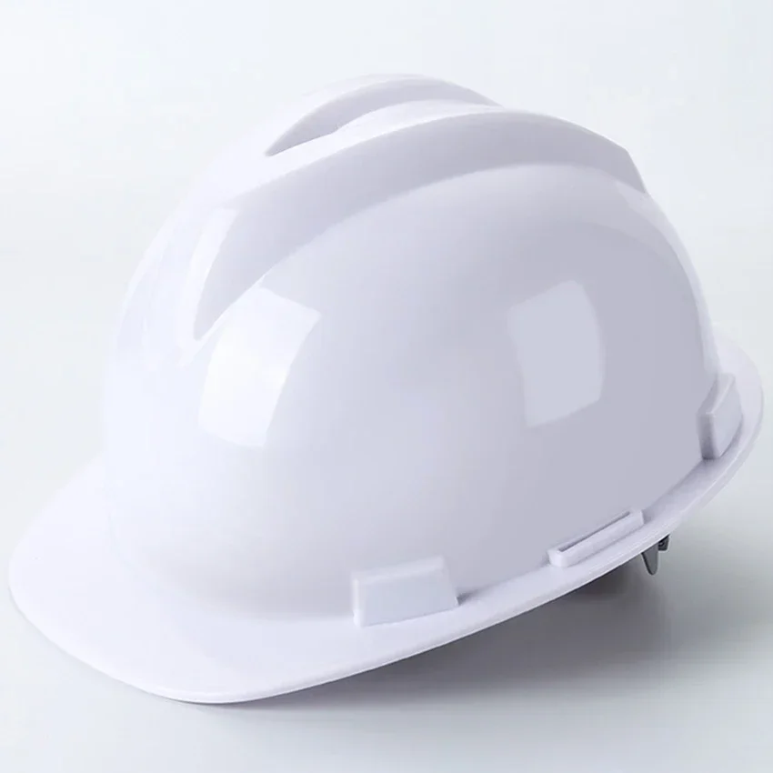 Worker Construction Site Protective Cap ABS Hard Hat V Shaped Adjustable Size Rotary Knob Safety Helmet: WHITE