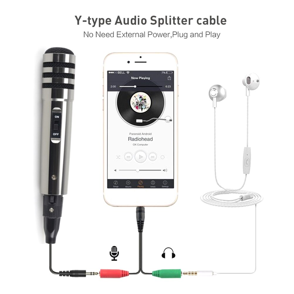 ALLOYSEED 3.5mm Pro Studio Online Sound Recording Condenser Microphone for Computer Phone Chatting Gaming Podcast Recording
