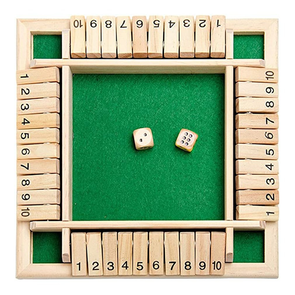 22,5x22,5 cm Box Würfel Brettspiel 4 Seitige 10 Anzahl Holz Klappen Die Würfel Rollen für KTV Pub bar Party Bord Spiel Trinken Prop