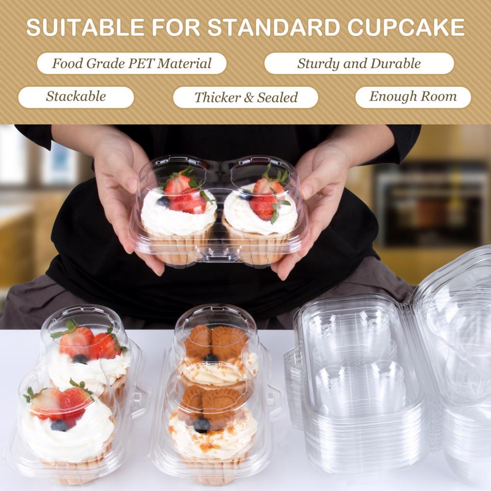 50 Stuks Cupcake Organizer Milieuvriendelijke Grote Kamer Huisdier 2 Gaten Cake Houder Box Voor Thuis