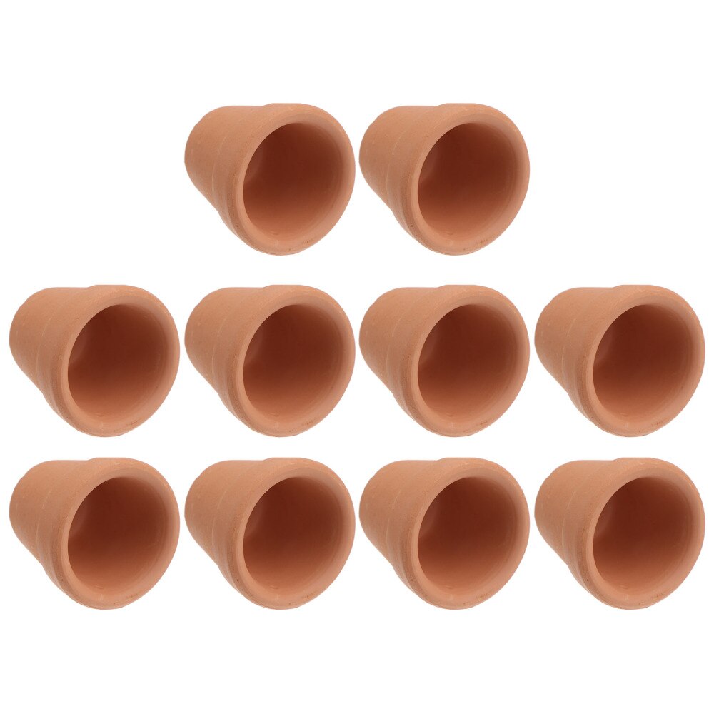 10Pcs 3x3cm Mini Terracotta Pot Clay Ceramic Pottery Planter Flower Pots Succulent Nursery Pots Great for Plants Crafts