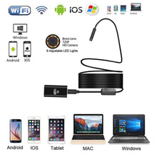 1m/3m/5m/7m/10m WIFI 8mm Endoskop Kamera Mini wasserdicht Weiche Kabel HD 720P Auflögesungen Einstellbar für Smartphone Universal-