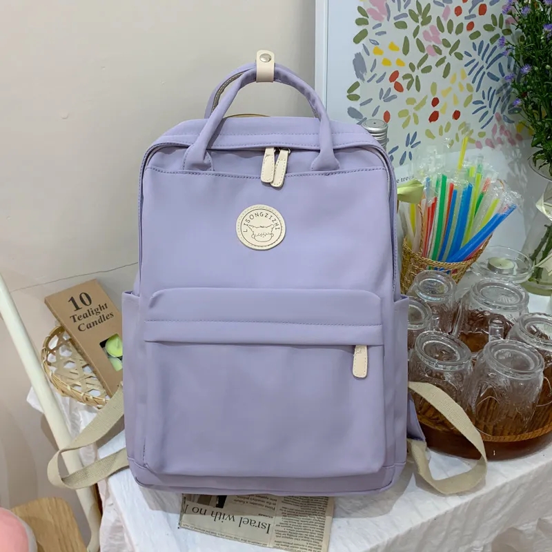 Cool Student Female Backpack Waterproof Cute Women School Bag Lady Laptop White Book Kawaii Girl College Backpack Travel: 2