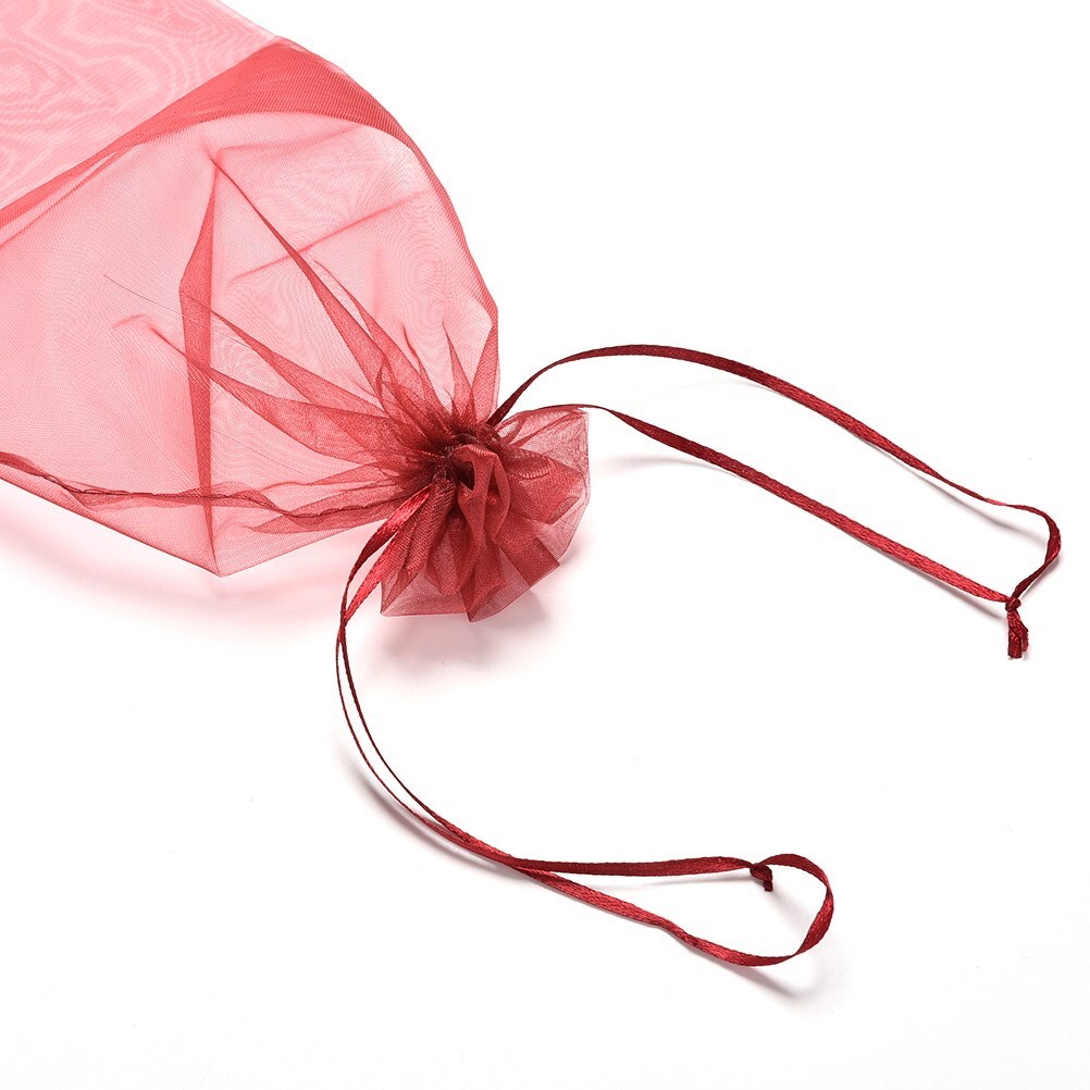 10 stuks organza wijnfleszakken opbergzak voor kerst, bruiloft, feest, verpakking, huisdecoratie, 37 x 15cm