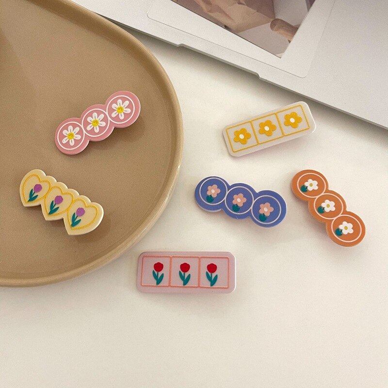 Japan Koreaanse Bloemen Tulp Haarspelden Frosted Candy Kleur Haar Clips Voor Meisjes Kids Hoofddeksels Hoofdtooi Meisjes Kids Haar Accessoires
