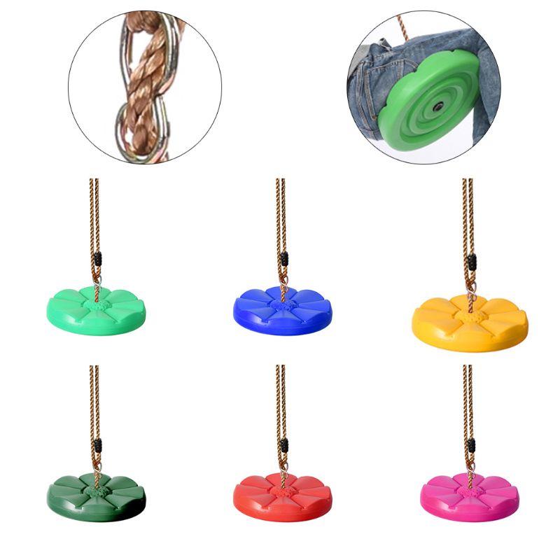 Columpio de cuerda de disco de columpio para interiores y exteriores, Columpio de cuerda de nailon ajustable, rojo para jugar con chico y niños