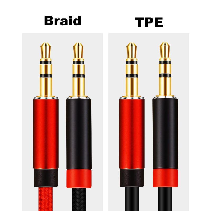 Lungfish AUX Cable Jack 3.5mm Audio Cable 3.5 mm Jack Speaker Cable 1m 2m 3m 5m for iphone Samsung xiaomi Car Headphone Speaker