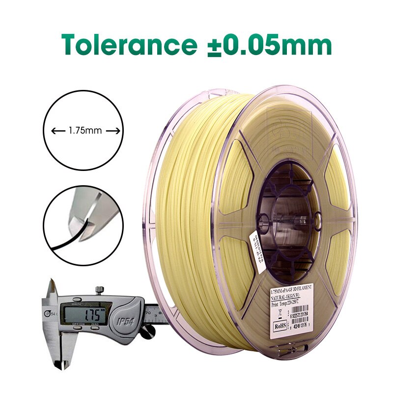 eSUN Glass Fiber Filled Nylon Filament 1.75mm,PA-GF 3D Printer Filament,1KG (2.2 LBS) Spool 3D Printing Filament for 3D Printers