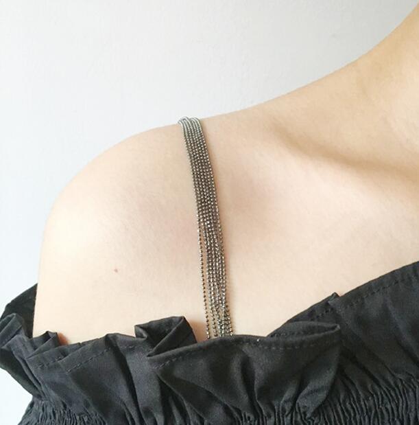 Dame beauty back undertøj bh med kvast krydshængende hals gennemsigtig usynlig slip spænde justerbar skulderrem