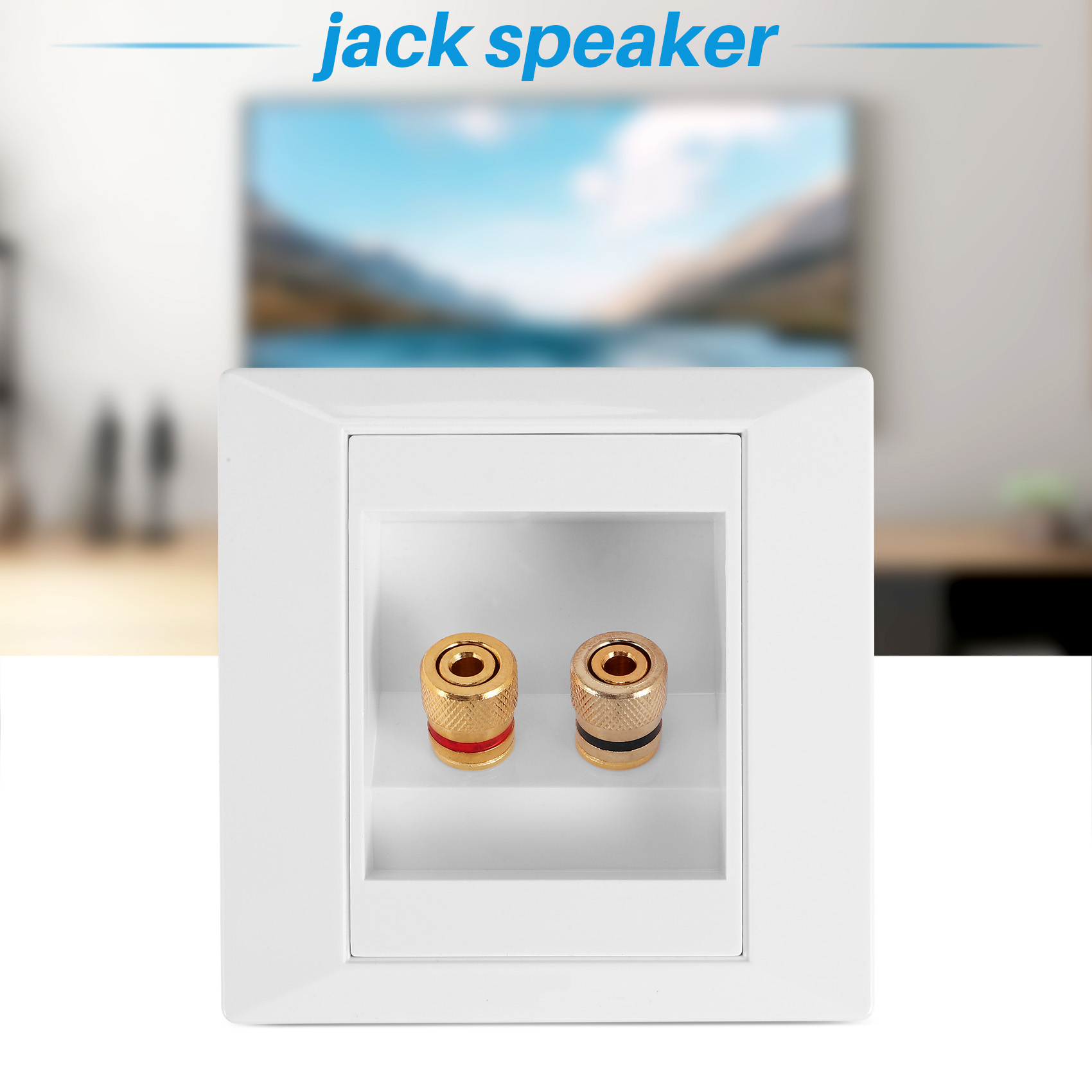 SODIAL(R) Puerto de conexión de enchufe de pared con altavoz de 2 clavijas, blanco