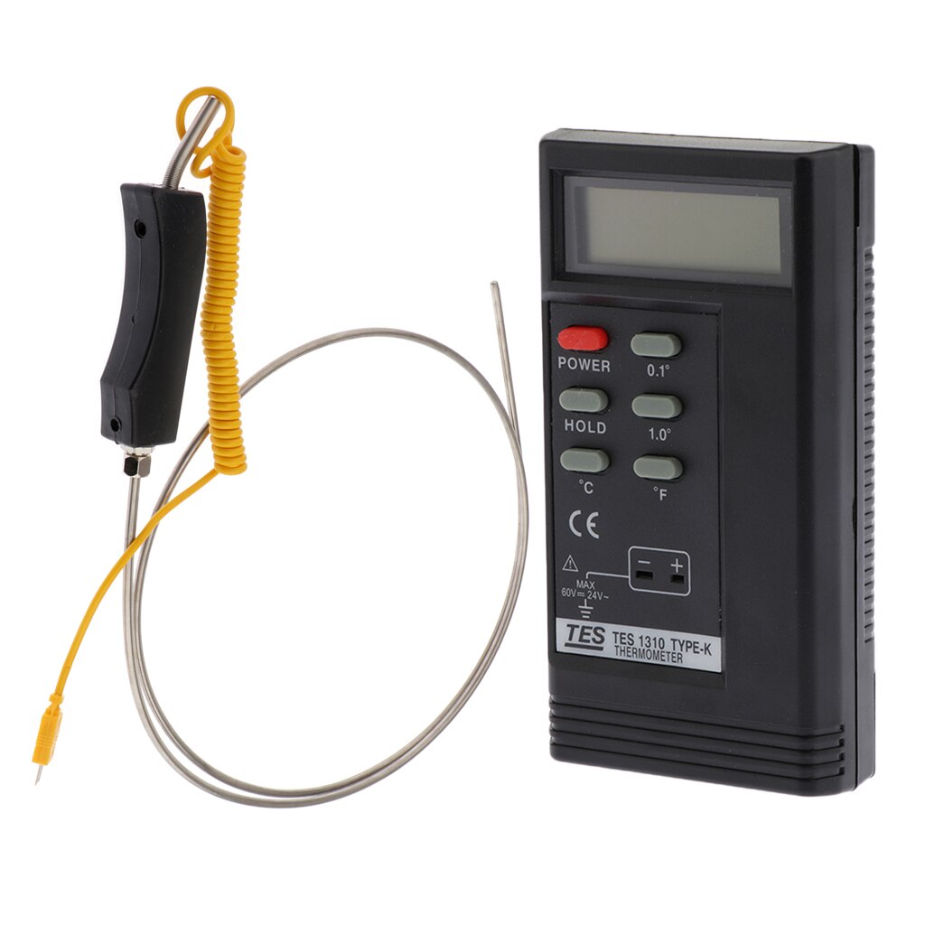 Digital Thermometer Pocket LCD + K-Type Thermocouple Temperature Probe, Stainless Steel Probe In Temperature Range 0-1300