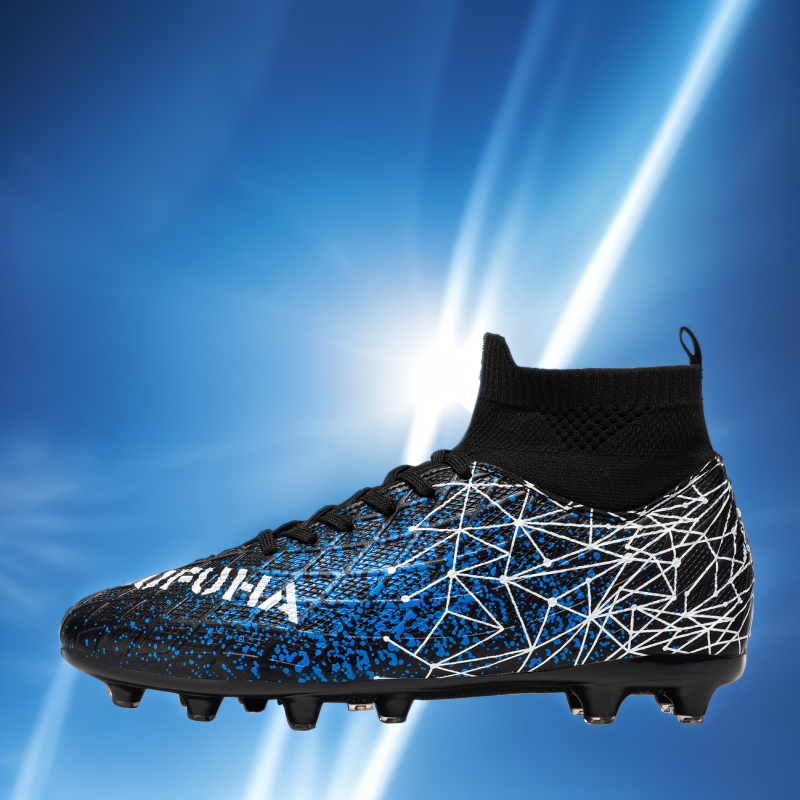 AG/FG-Fußballschuhe für Herren, hohe Fußballschuhe, bequem, atmungsaktiv, Gras, rutschfest, Schulungen-Sneaker, draussen-Schuhe: Schwarz / 35