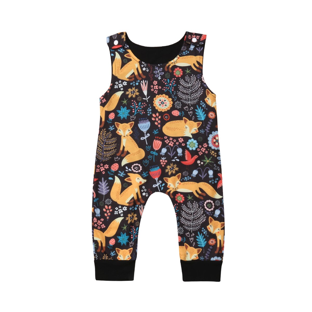 Cartoon Vos Pasgeboren Baby Baby Jongen Meisjes Rompertjes Mouwloze Baby Jumpsuit Playsuit