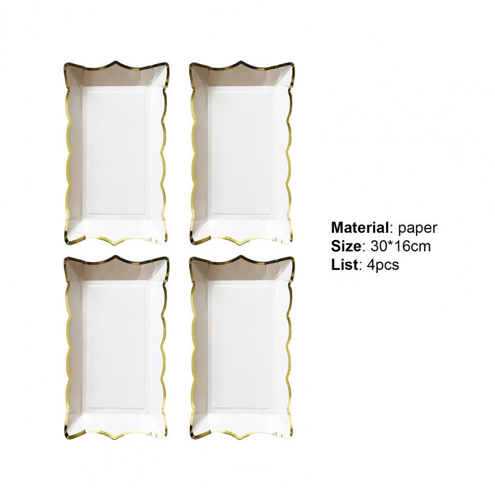 Fruit Plate Disposable Multifunctional Large Capacity Colorful Rectangular Disposable Plate Dinnerware for Picnic Tableware