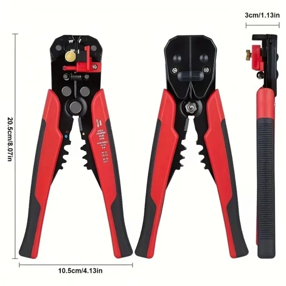 Alicates pelados multifuncionales para corte de Cable, Terminal de engarzado, herramienta manual automática de alta precisión, cortador de cables