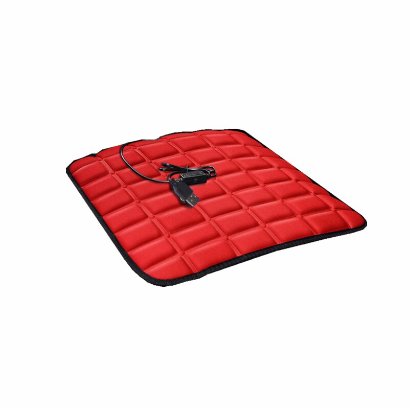 12V Baumwolle Auto Sitzheizung Kissen Sitz Wärmer Winter Haushalt Abdeckung Elektrische Heizung matt Winter Wärmer Autos Sitz Heizung: rot 1pc-USB