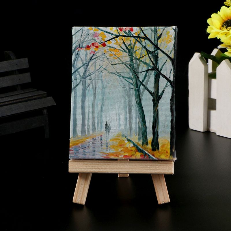 Mini Natural Wood Cotton Easel Frame Display Holder For Art Painting Wedding Party Craft M0XB