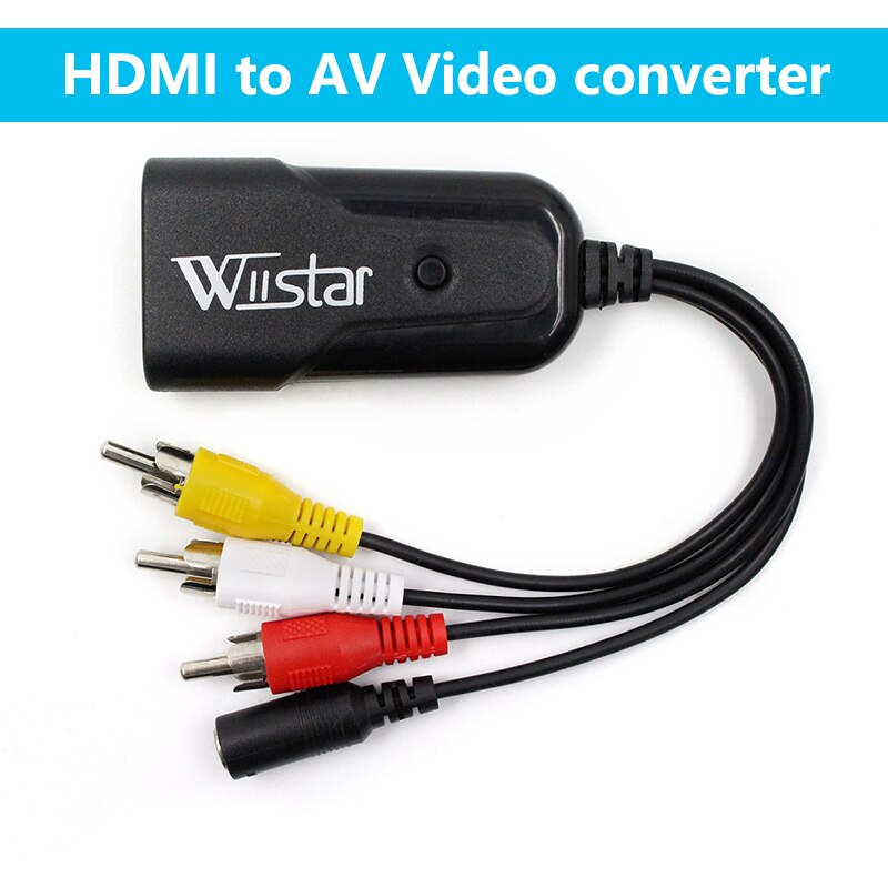 Wiistar HDMI AV video Converter Adapter HDMI naar Composiet Video RCA AV/CVSB L/R Aideo 1080P ondersteuning NTSC PAL voor DVD HDTV PS3