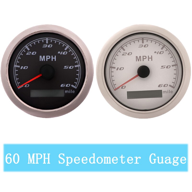 Waterdichte Auto Boot Snelheidsmeter Gauge 316 Rvs Bezel Snelheid Kilometerteller 30/60/120 Mph Zonder Gps Antenne Fit Voor 9 ~ 32V