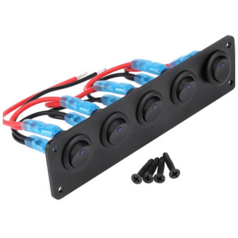 ON-OFF Toggle Switching Control Panel with Digital Voltmeter 2 USB Charger 12V for Car Marine Boat