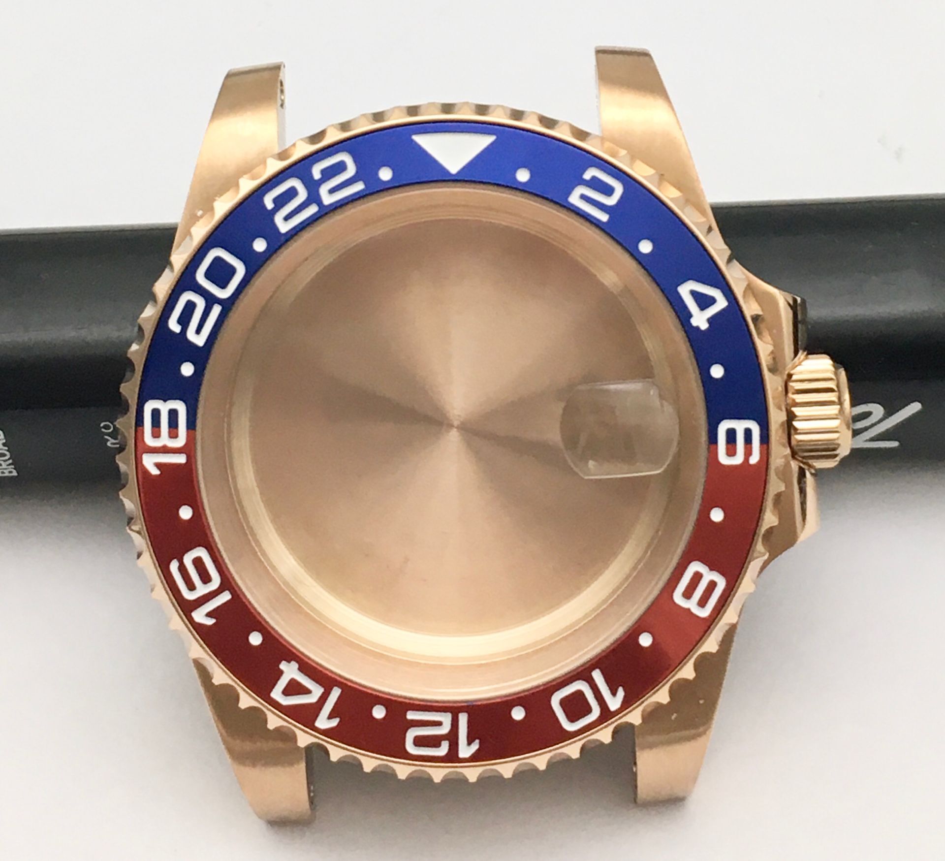 40mm Stainless Steel Rose Gold Watch Case Watch Accessories Men's Mechanical Assembled Case with Bezel for NH35A/NH36 Movement: Blue Red