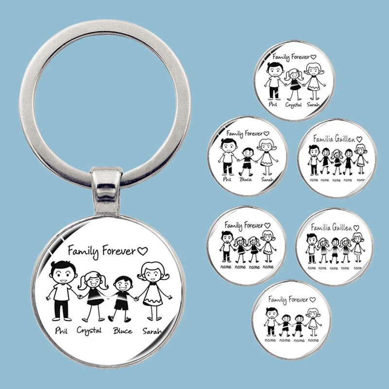 Lindo llavero familiar para siempre familia hermosa llave familiar colgante cumpleaños bautismo evento escolar recuerdos se pueden personalizar
