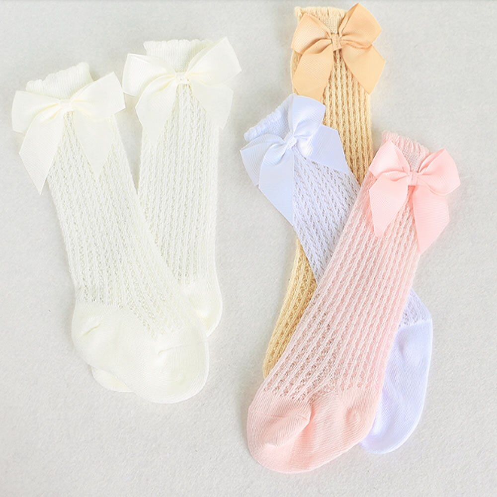 Nette Mädchen Knie Hohe Socken Bögen Baumwolle Atmungsaktive Soft Kinder Socken Aushöhlen Nicht-slip Newborn Infant Lange Socke