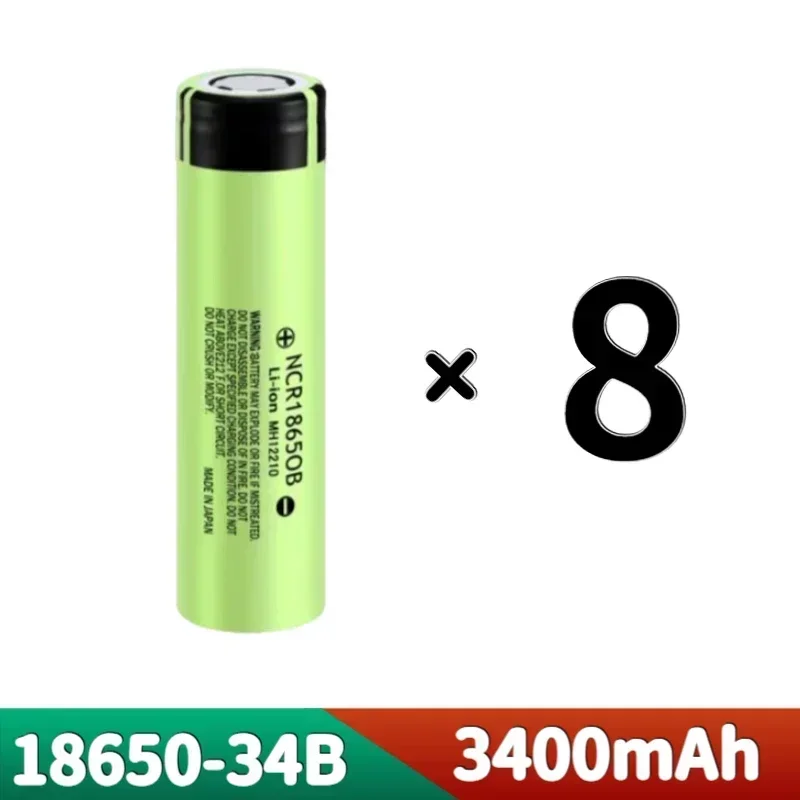 NCR18650B 3400mAh battery brand original 3.7V 12A discharge rechargeable lithium battery flashlight battery+USB charger: Pink