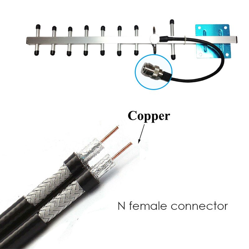 Lintratek 13dB Gain 9 units Yagi Antenna DCS GSM 2G 3G 4G Outdoor Antenna for Cell Phone Signal Booster Repeater Amplifier S6