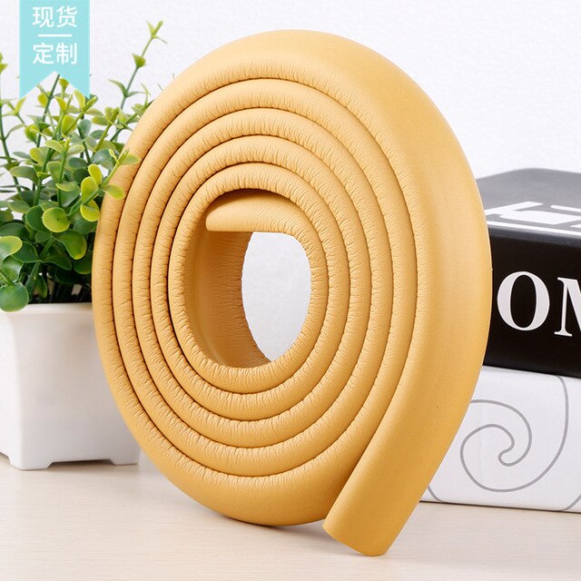 2M de seguridad del bebé escritorio protector para el borde de la Mesa de seguridad en forma de L protección para niños parachoques borde con ángulo casa Anti-colisión de la tira: Beige