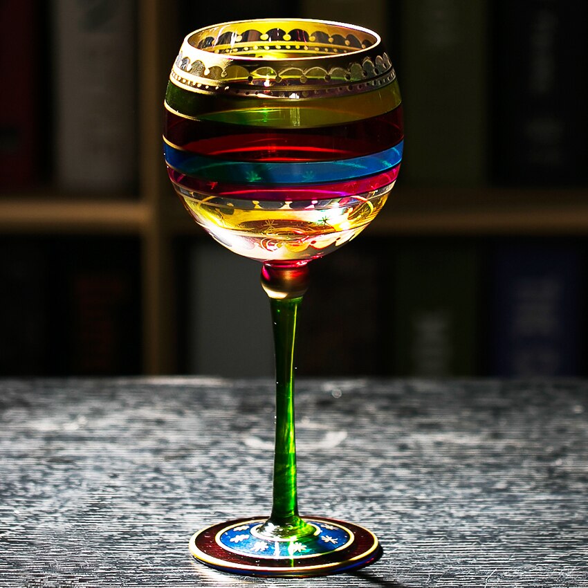 Interessant Blei-frei Gemalt Rotwein Tasse Hand gemalt becher Wein glas Cocktail glas Runde tassen Bar Hotel Party Getränk
