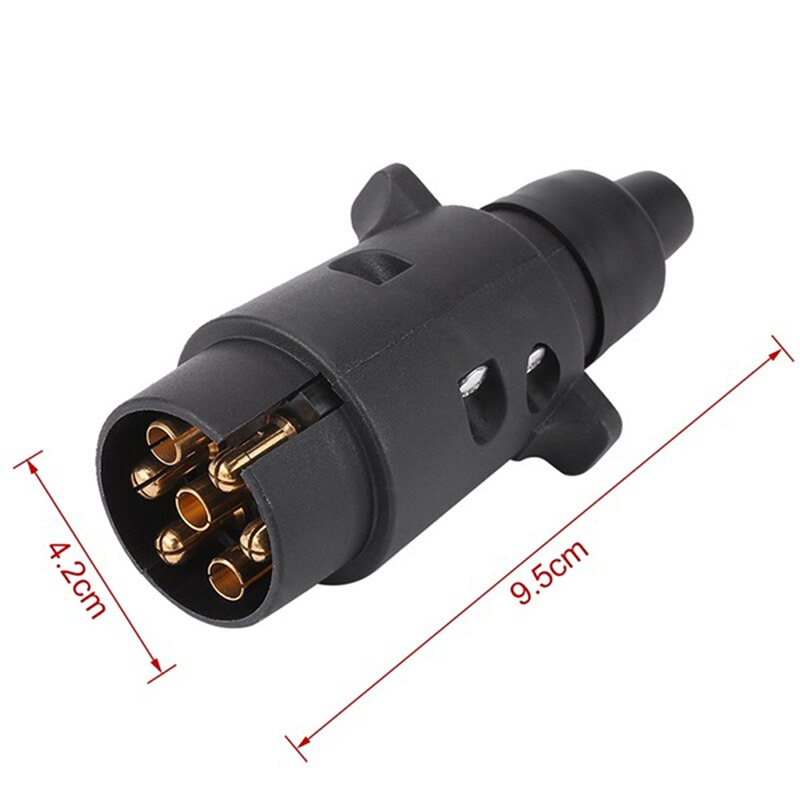 Plastic 7 Pin Socket Plugs For Trailers RVs 12V 7 Way Round Standard European Car Plug Connector