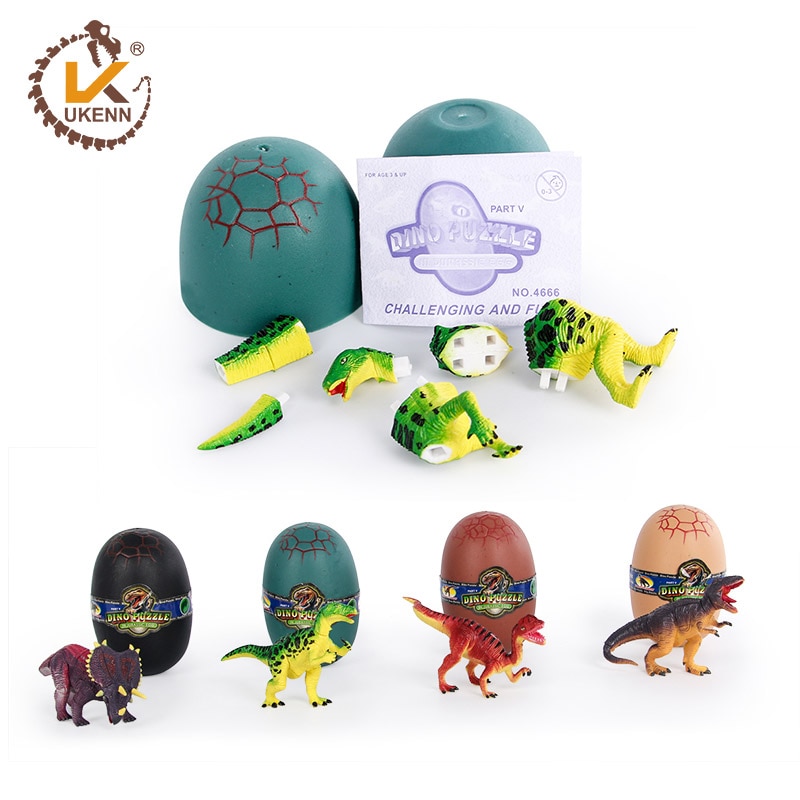 4 stks/partij Dinosaurus Puzzel Ei 3D Educatief Cijfers Speelgoed voor Kinderen 4666S