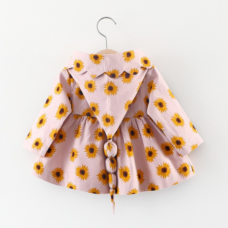 Herfst Meisje Jas Gedrukt Zonnebloem Bloemen Kids Jassen Pasgeboren Baby Lente Jas Kinderen Bovenkleding