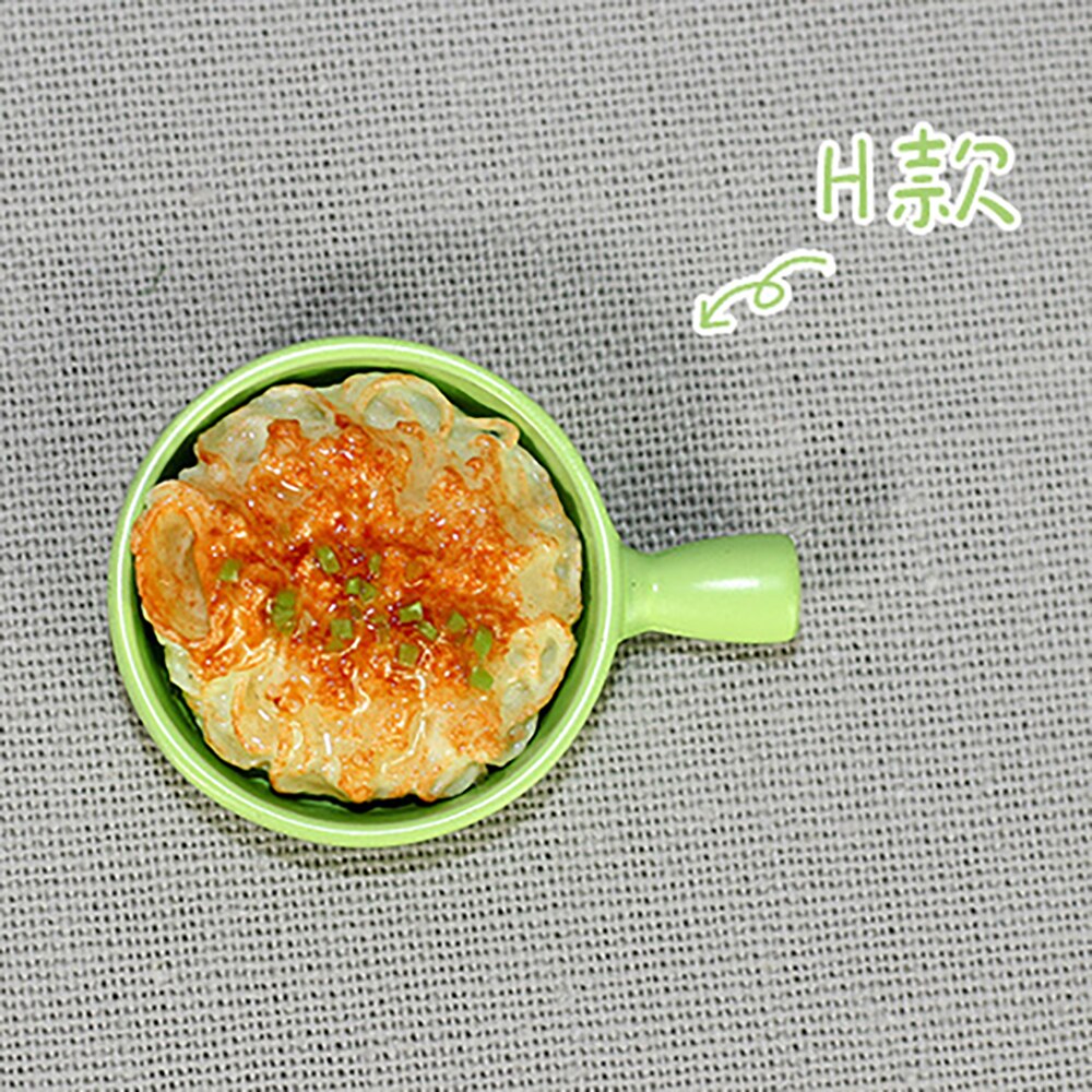 1pcs 1/12 Dollhouse Miniature Accessories Mini Scallion Noodles With Meat Sauce Food Model Simulation Toys for Doll House Decor: H