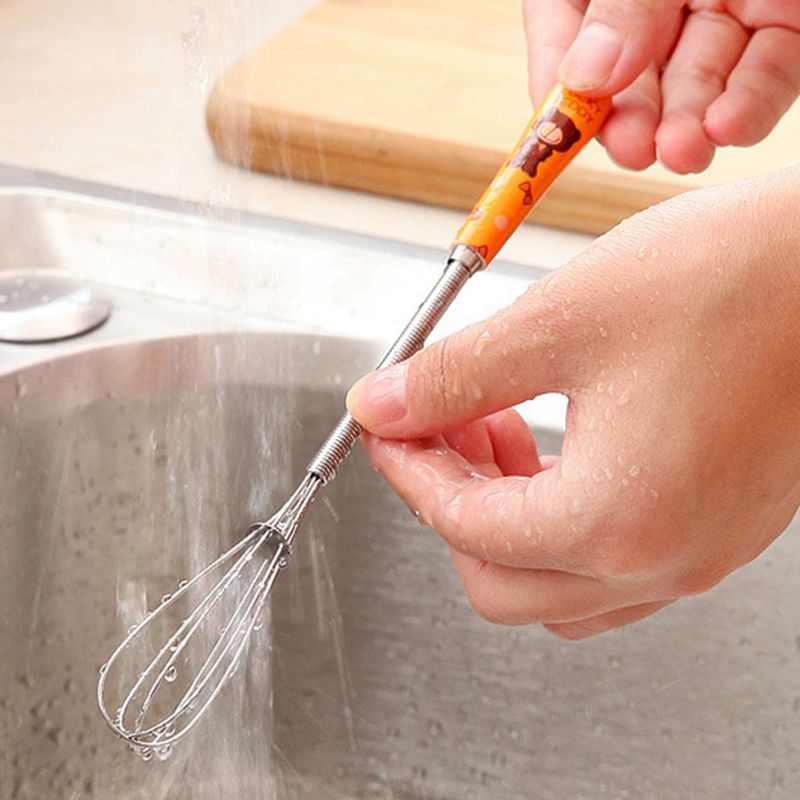 Stainless Steel Manual Whisk Ceramic Handle Small Cake Biscuit Baking Mixer Egg Whisk Milk Frother Handheld Stirrer for Kitchen