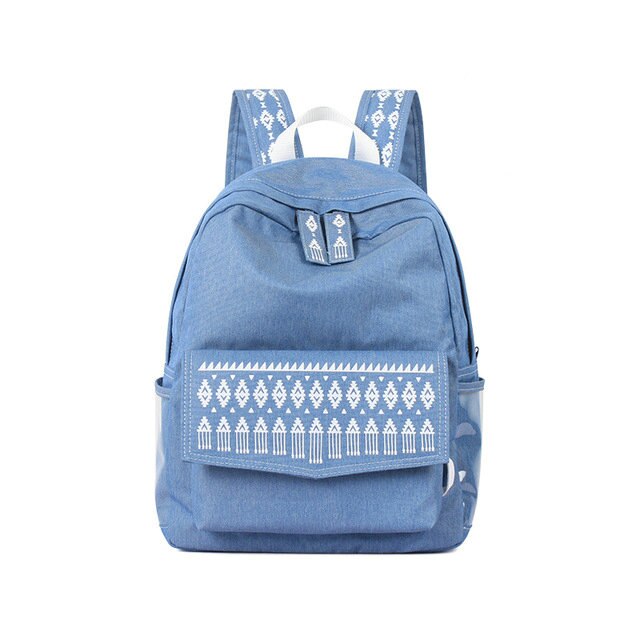 Rdywbu Denim Backpack - National Style Laptop Bag - 20-35L - Unisex Travel School Bag: Style 5