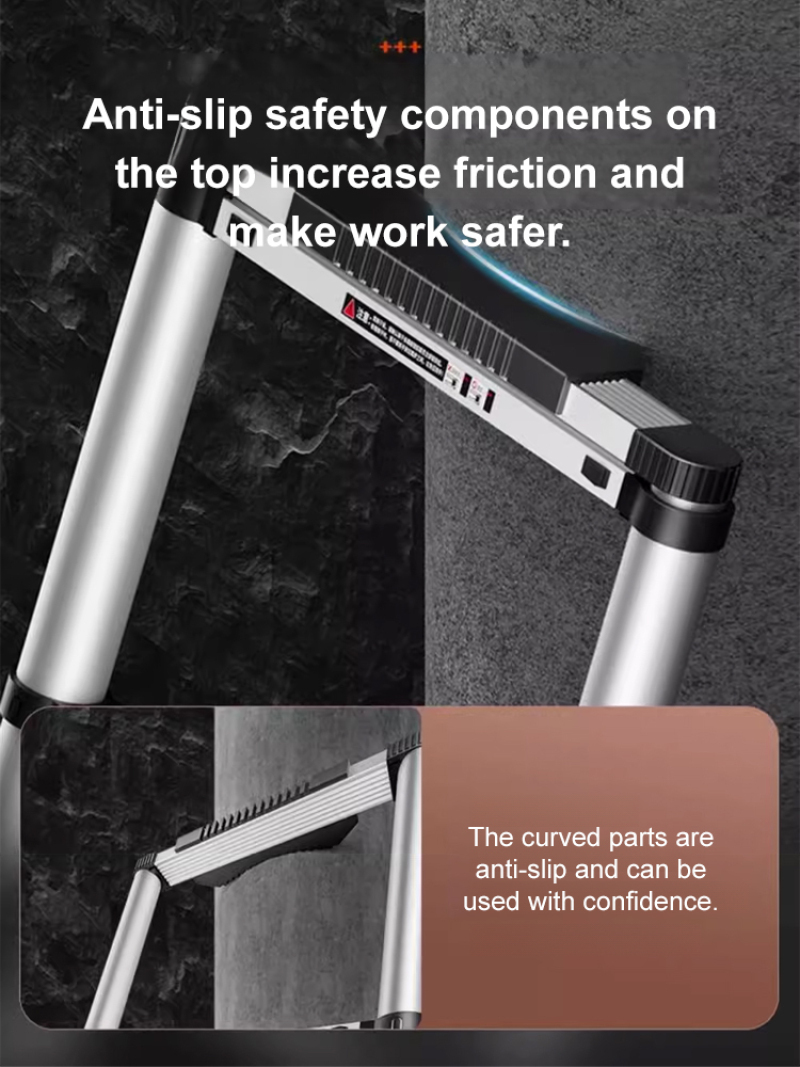 Portable Stainless Steel Telescoping Ladder, Multi-Function Extendable Adjustable Step Ladder Ideal for Home and Garden Use