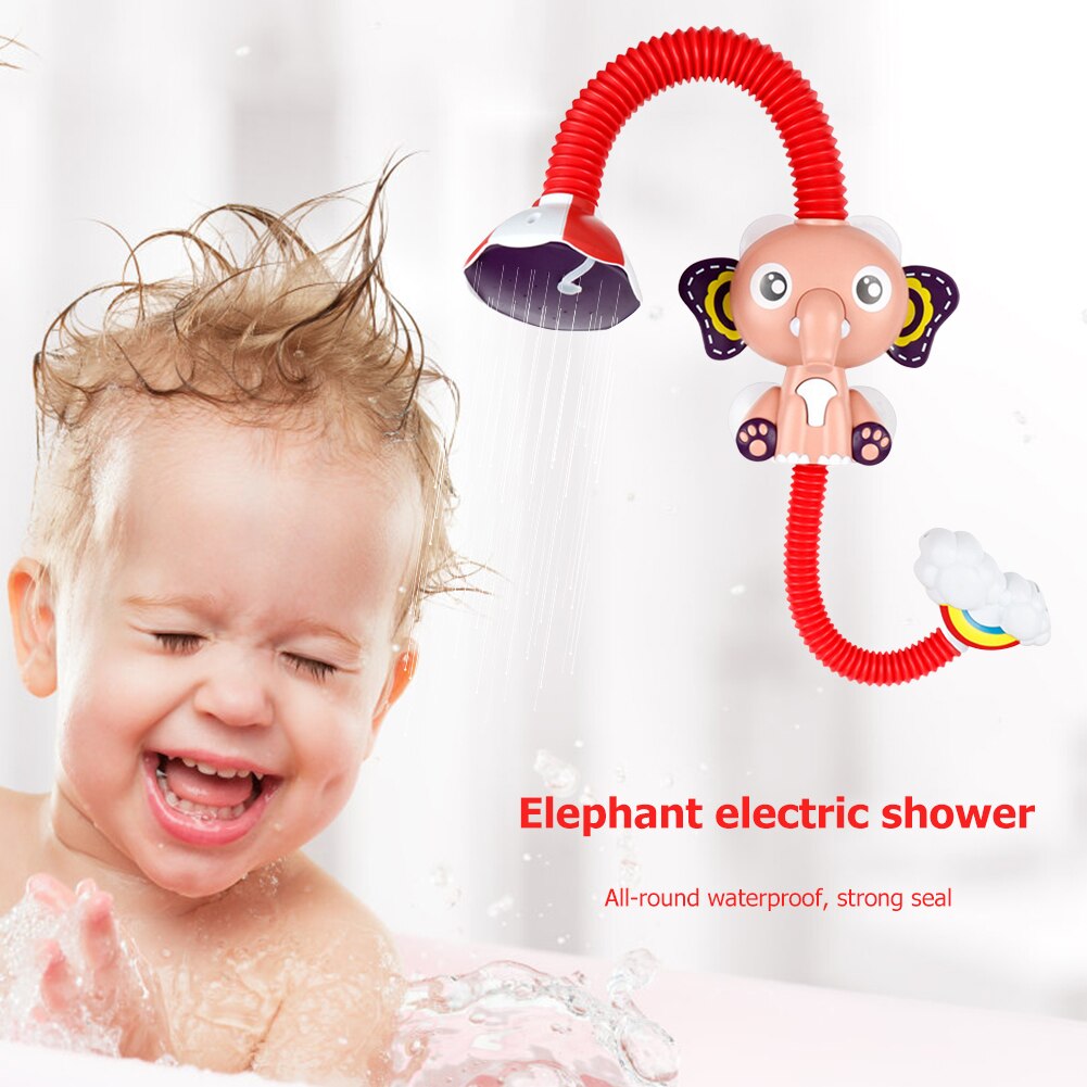 Baby Shower Bath Toy Flexible Cute Shape Elephant Electric Bath Shower Head Tap Educational Learning Study Toy