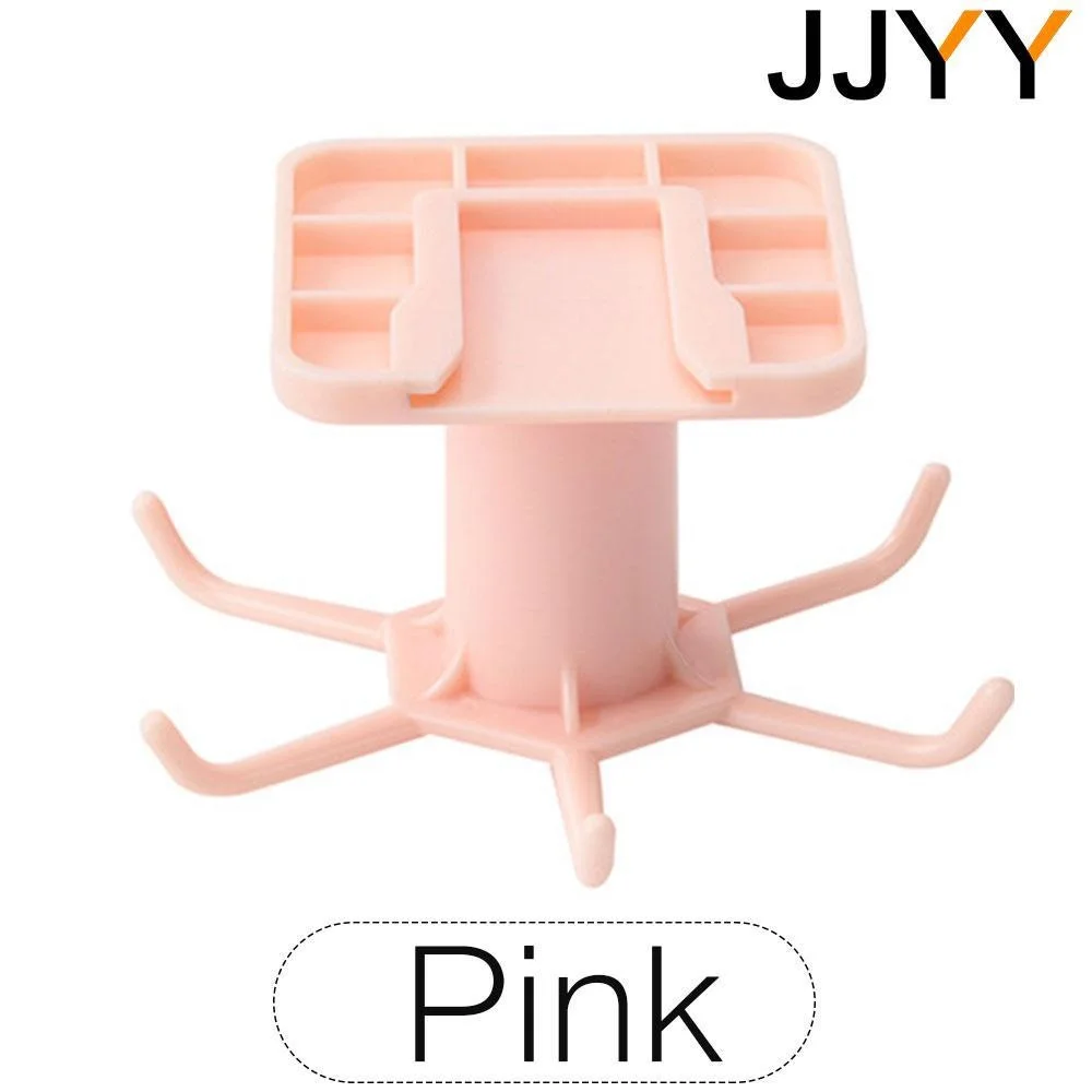 JJYY Keuken Muur Opbergrek Plank Roterende Haken Spatel Lepel Keukengerei Levert Wandmontage Kleverige Haken: Roze