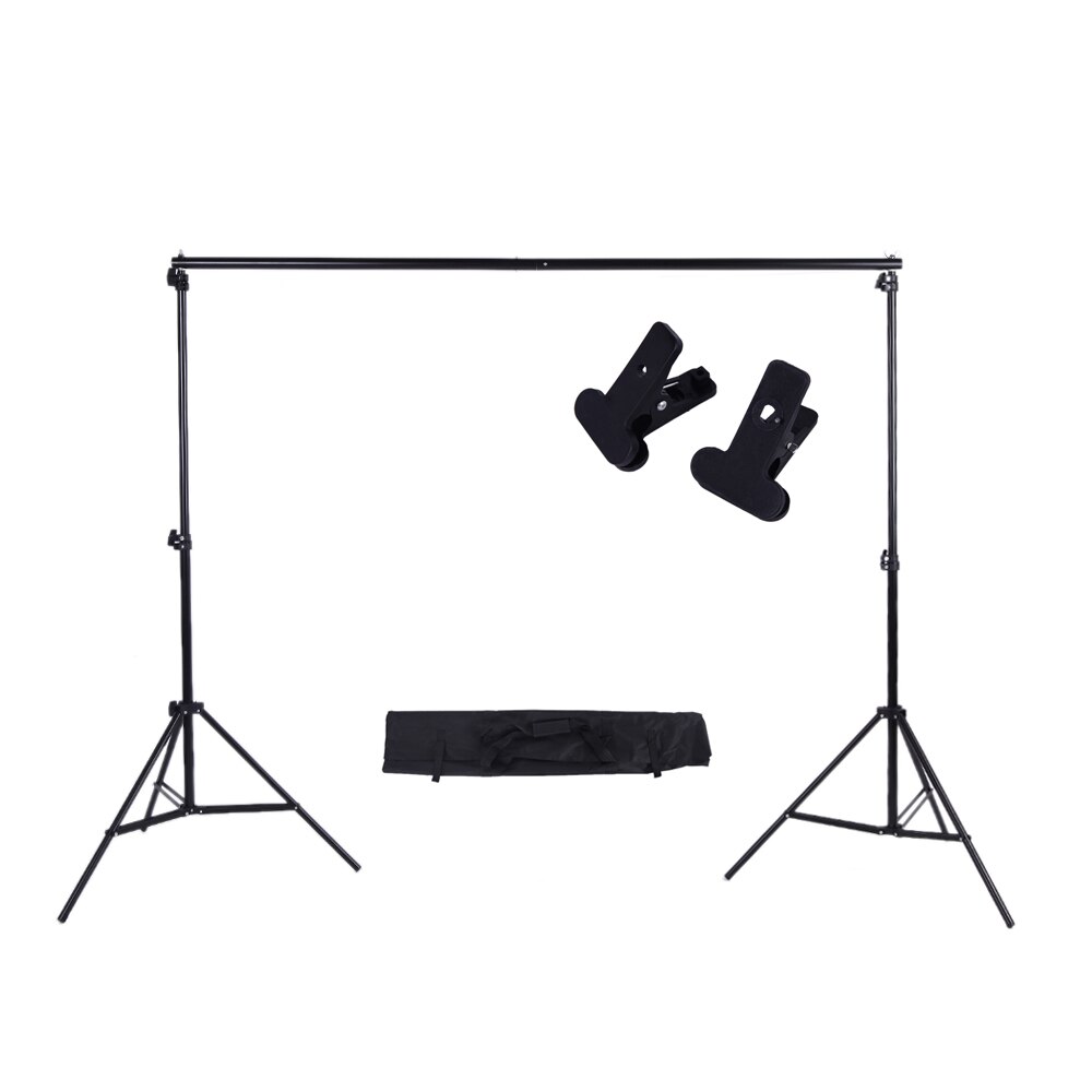 Andoer 2*3 m/6.6 * 9.8ft Support de fond réglable Support Photo toile de fond Kit de barre transversale avec deux pinces