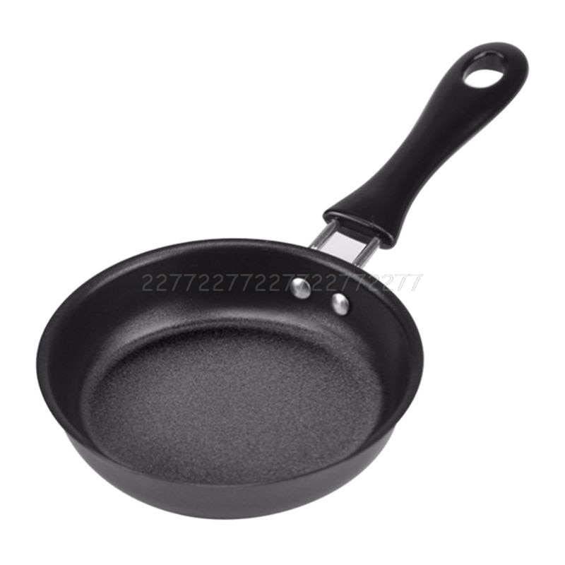 Mini kogepande non-stick jern stegepande belægning bærbare stegte æg med langt håndtag til morgenmad  n24