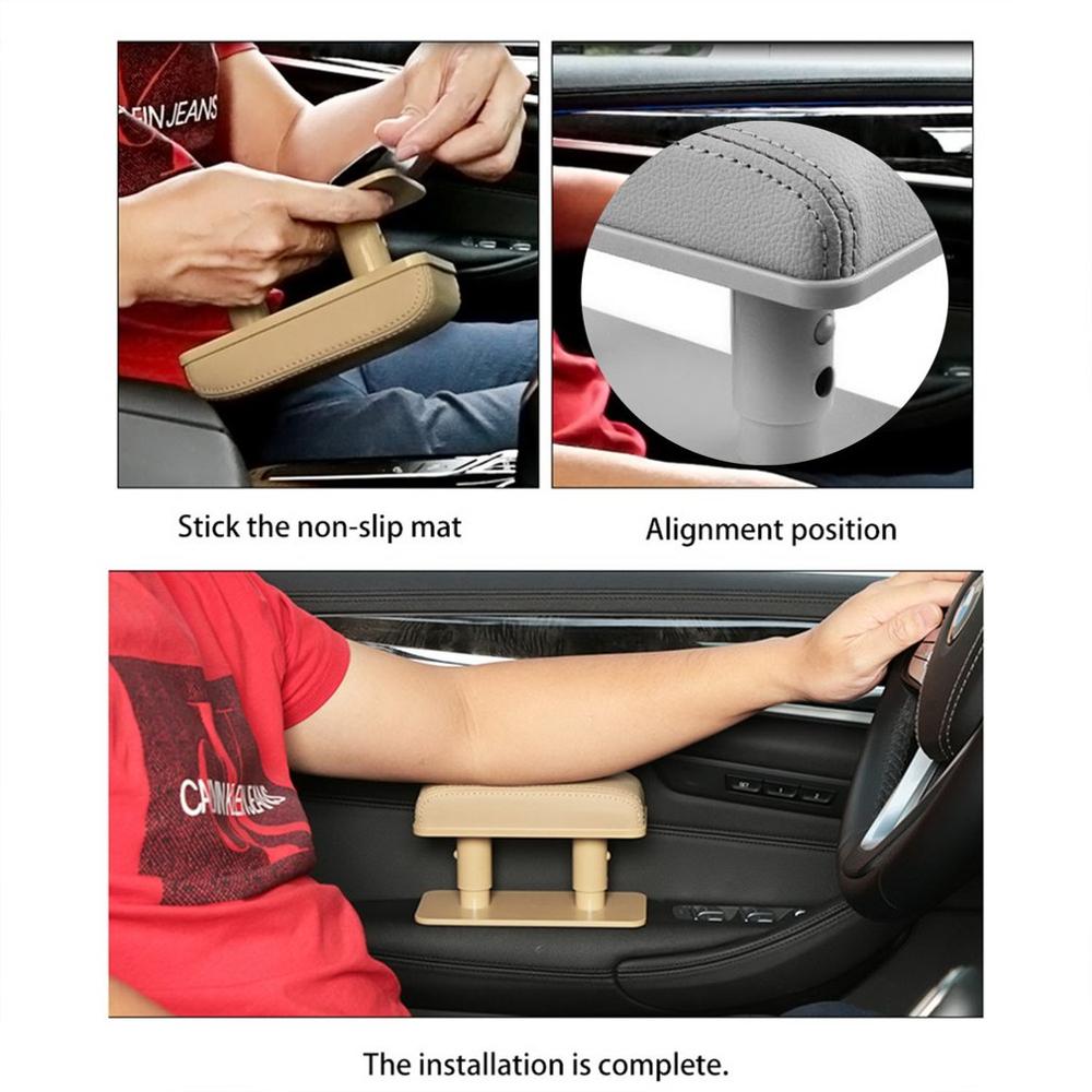 Reposabrazos Universal para coche, soporte para codo izquierdo, apoyabrazos central de cuero, caja ajustable derecha, reposabrazos para puerta antifatiga