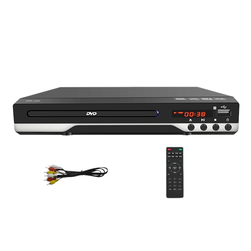 DVD Player for TV Home Multi Region DVD/SVCD/CD Player Built-in PAL/ NTSC USB Input with Remote Control US Plug: Default Title