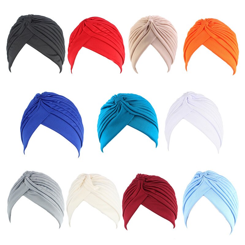 Vanlig fast hår lokk turban hode pakke inn bånd lue bandana hår lokk sove natt lokk hår styling tilbehør dame kvinner til