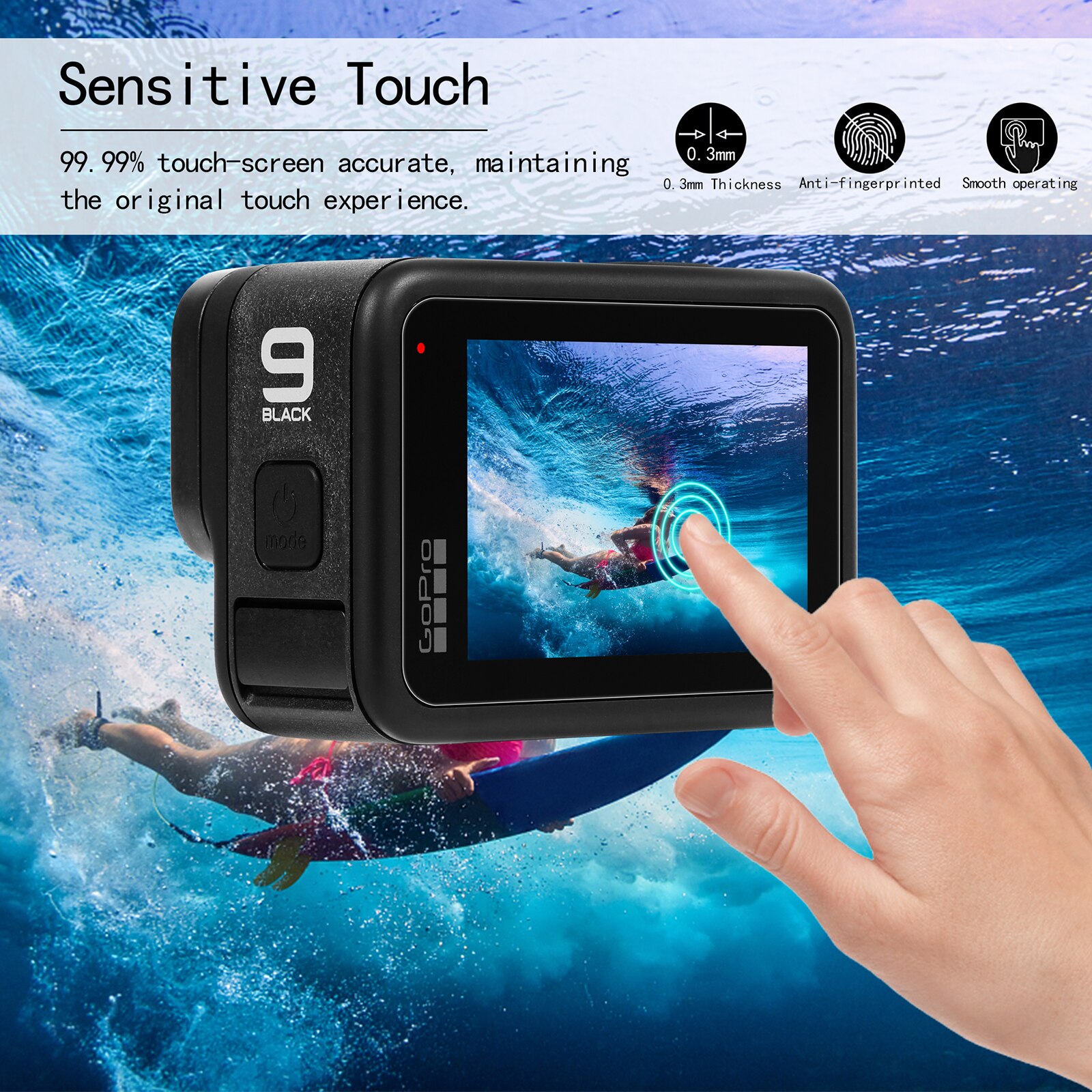 Soft Silicone Cover Protective Case Sleeve + Tempered Glass Film Screen Protector for GoPro Hero 9 Black Camera Accessories Kits